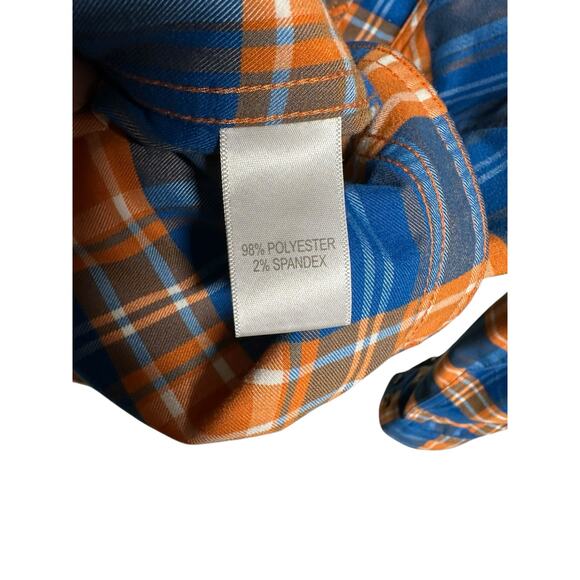 Alaskan Hardgear Performance Flannel Shirt Deluth Plaid Orange Blue Size M LNC! - Picture 5 of 6